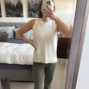 Chic Cream Knit Sleeveless Top